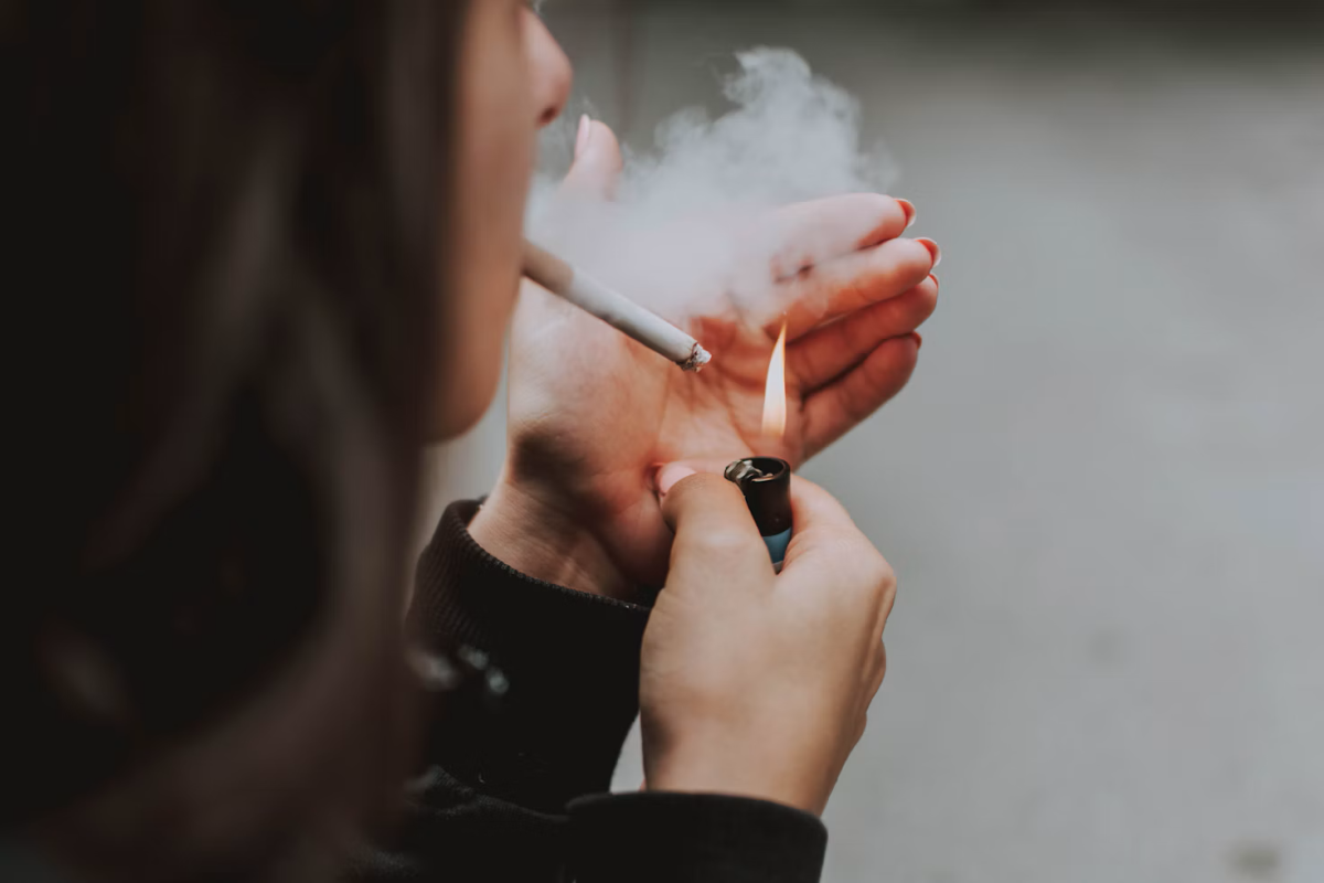 girl smoking a cigarette