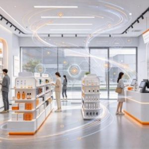 orange and white retail shopping center