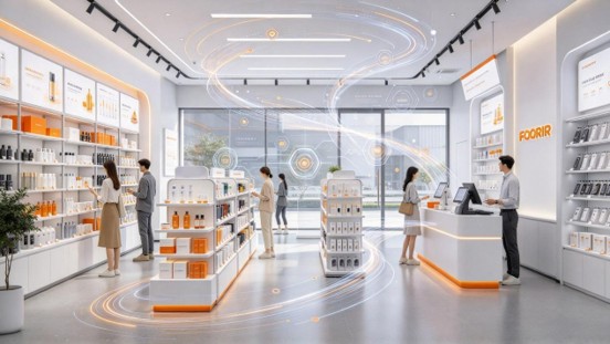 orange and white retail shopping center