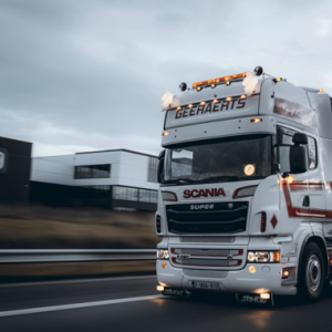white truck on road