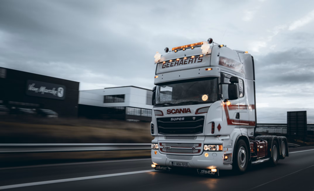 white truck on road