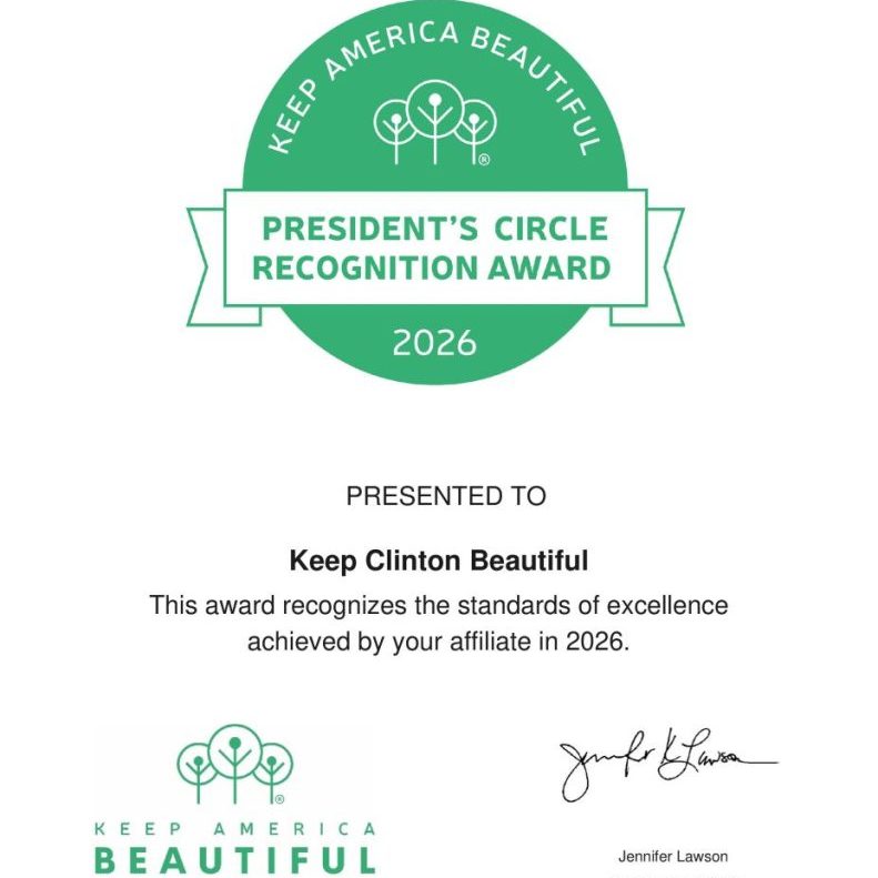 Keep Clinton Beautiful Presidents Circle Award 2026 (1)