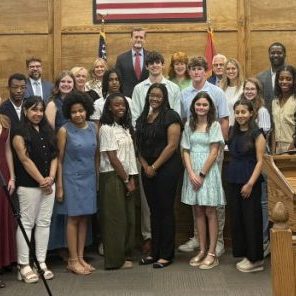 The inaugural Mayor’s Youth Council is pictured with Clinton’s Board of Aldermen.