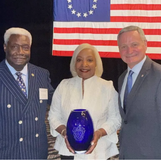 U.S. Court of Appeals for the Fifth Circuit Justice Carl E. Stewart, left, and Lt. Gen. Joseph Berger, executive director of American Inns of Court, present the 2026 American Inns of Court James E. Coleman Jr. Award for Professionalism in the Fifth Circuit to Patricia Bennett, dean emerita of the Mississippi Christian University School of Law.