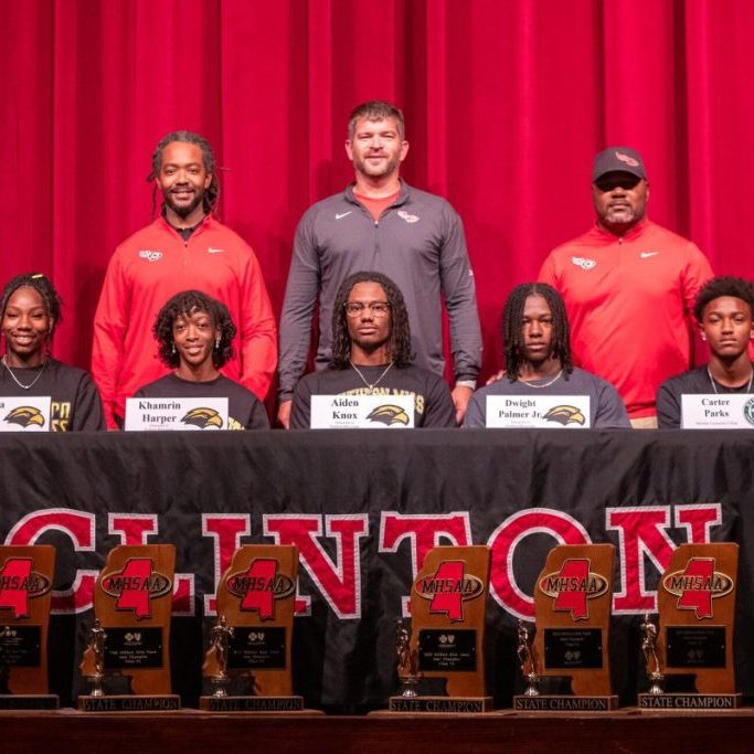 Pictured (l to r) are, front row: Andraeia Cavett, Khamrin Harper, Aiden Knox, Dwight Palmer, Jr. and Carter Parks; and, back row: Christopher Lockhardt, Robert Pittman and Johnathan Perkins.
