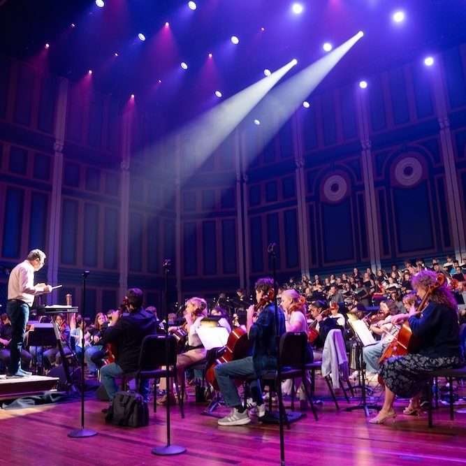 Belmont student performers at Evening of Hope rehearsal
