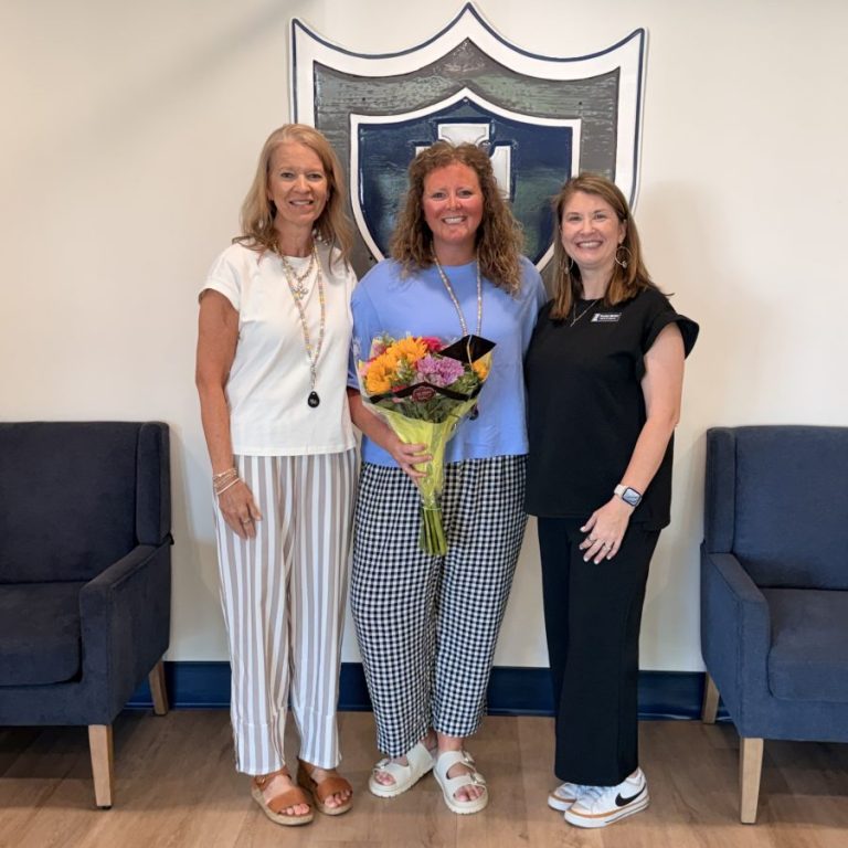 Pictured (l to r) are CCA Dean of Students/Guidance Counselor Lesley Cannada, CCA Teacher of the Year Anna Sherman and CCA Head of School Tyanne McCoy.
